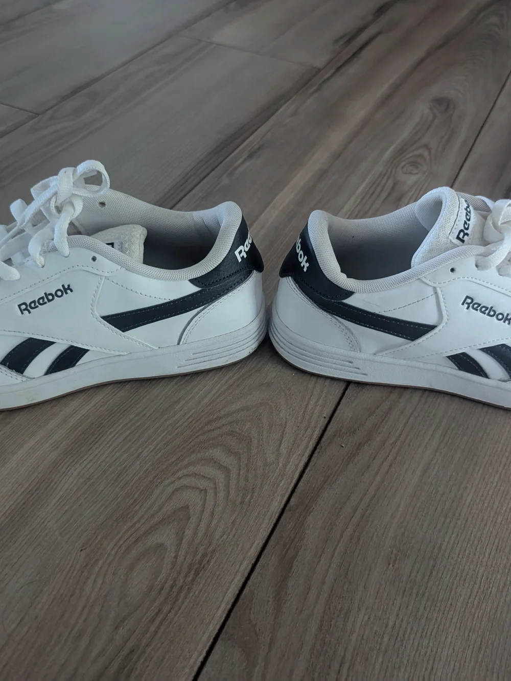 Reebok Men’s White Sneakers with Navy Accents